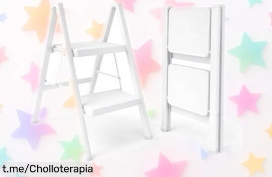 Escalera plegable de 2 peldaños UZIRO, el ofertón que transforma tus alturas con estabilidad y estilo. ¡No te quedes sin ella!