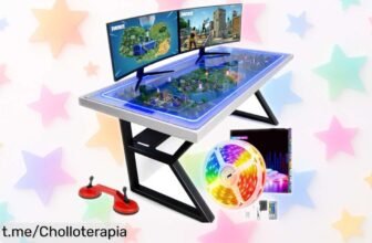 Espectacular escritorio gamer elevable con iluminación LED: ¡la oferta que estabas esperando, no dejes que se te escape!