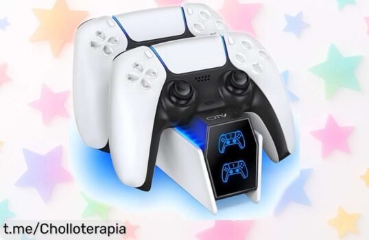 Estación de carga OIVO para dos mandos PS5, ¡carga en solo 2 horas y con cables incluidos! No te pierdas este precio rebajado que hará felices tus partidas.
