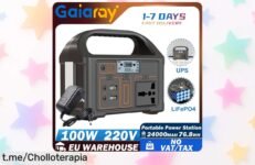 Estación de energía portátil Gaiaray 100W a un precio de escándalo, con batería LiFePO4 duradera. ¡Pocas unidades y descuento brutal! LLÉVATE LA TUYA Y NO TE QUEDES SIN CORRIENTE.