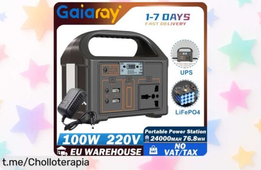 Estación de energía portátil Gaiaray 100W a un precio de escándalo, con batería LiFePO4 duradera. ¡Pocas unidades y descuento brutal! LLÉVATE LA TUYA Y NO TE QUEDES SIN CORRIENTE.