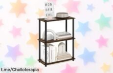 Estantería Furinno TurnNTube de 3 niveles, montaje rápido sin herramientas; ¡un ofertón para organizar tu hogar y sentirte increíble!