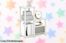 Estantería de esquina Furinno TurnNTube con 5 niveles, un ofertón increíble que no te puedes perder para llenar tu hogar de orden y estilo en cualquier rincón.