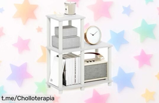 Estantería de esquina Furinno TurnNTube con 5 niveles, un ofertón increíble que no te puedes perder para llenar tu hogar de orden y estilo en cualquier rincón.