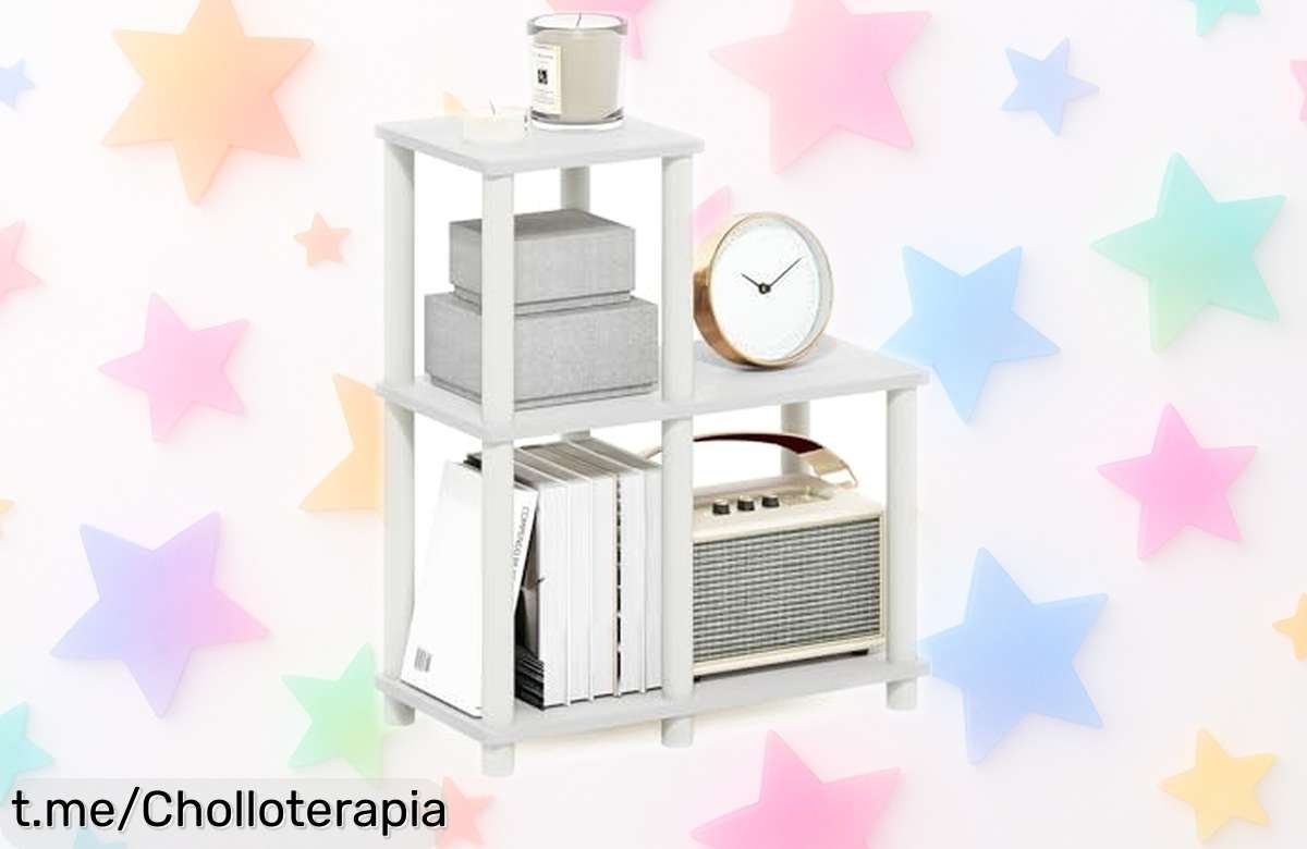 Estantería de esquina Furinno TurnNTube con 5 niveles, un ofertón increíble que no te puedes perder para llenar tu hogar de orden y estilo en cualquier rincón.