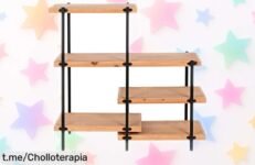 Estantería de metal y madera DKD Home Decor, un diseño moderno a precio de ganga que vuela. ¡Hazla tuya ya antes de que se agote!