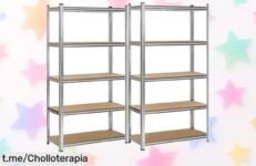 Estantería metálica TLoVendo en pack de 2 unidades: Organiza tu garaje con un precio de risa y espacio extra, ¡apúntate este chollazo antes que se acabe!