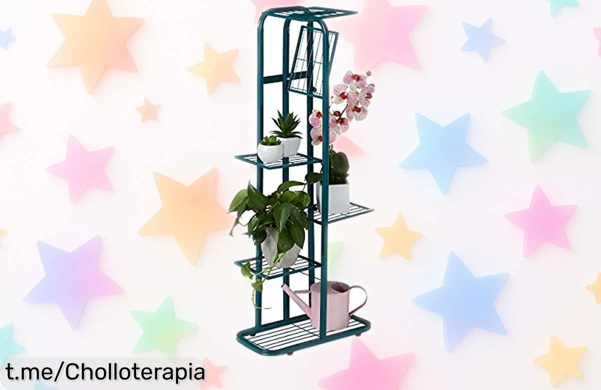 Estantería metálica para plantas de Relaxdays, el organizador perfecto que embellecerá tu hogar a un precio de escándalo. ¡No te quedes sin ella, aprovecha ya!