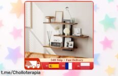 Estantes flotantes de pared con marco metálico a un precio de escándalo que vuela: dale ese toque rústico que necesitas ¡y transforma tu hogar hoy!