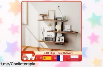 Estantes flotantes de pared con marco metálico a un precio de escándalo que vuela: dale ese toque rústico que necesitas ¡y transforma tu hogar hoy!