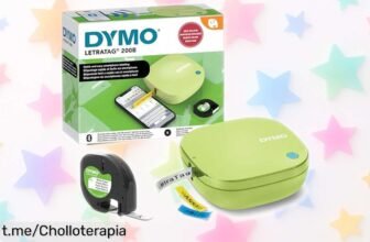 Etiquetadora compacta DYMO LetraTag 200B con Bluetooth, ¡haz etiquetas chulas en un plis y aprovecha este regalazo! No dejes pasar esta oferta.