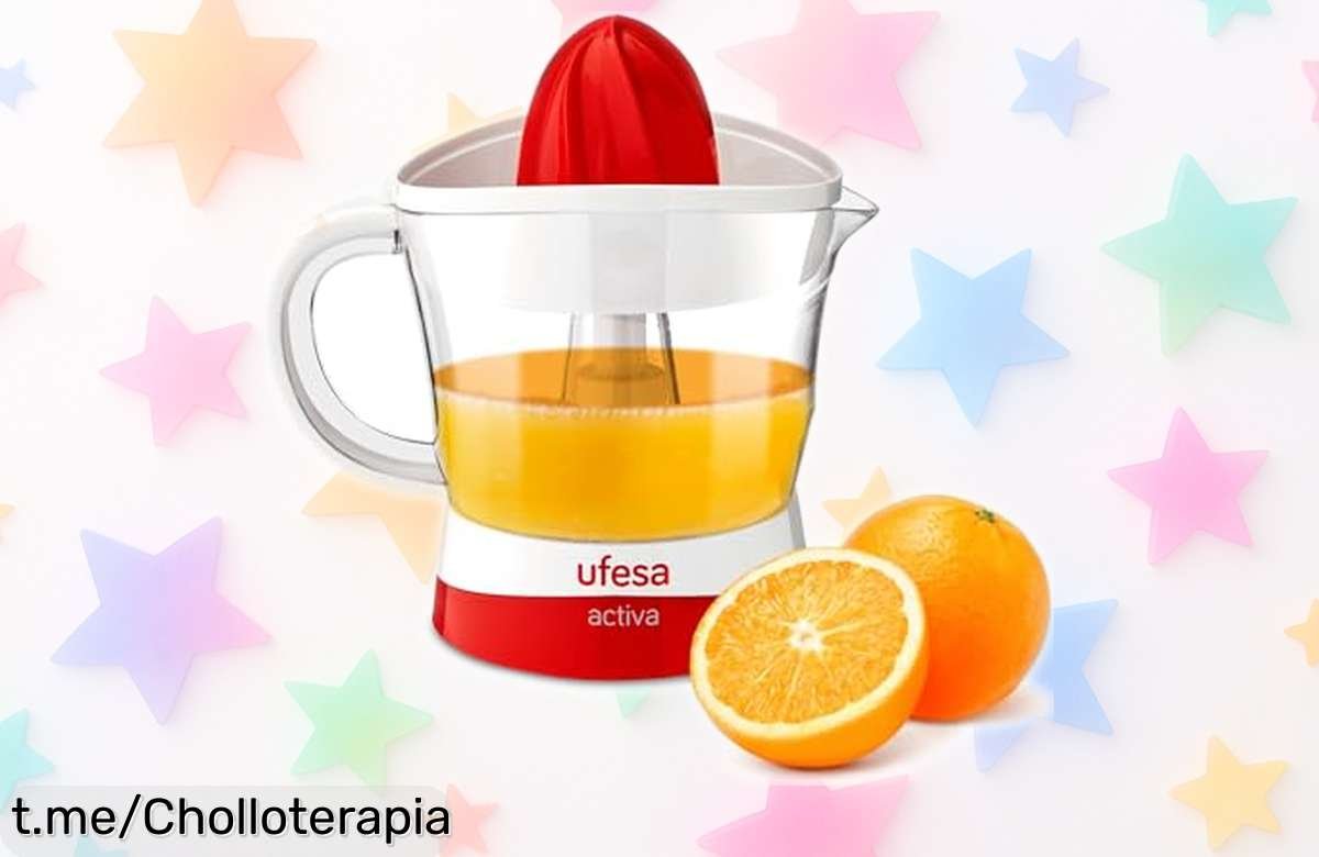 Exprimidor eléctrico de cítricos que exprime al revés y se limpia fácil, ¡rebajado una barbaridad! Corre antes de que vuele, no te lo querrás perder.