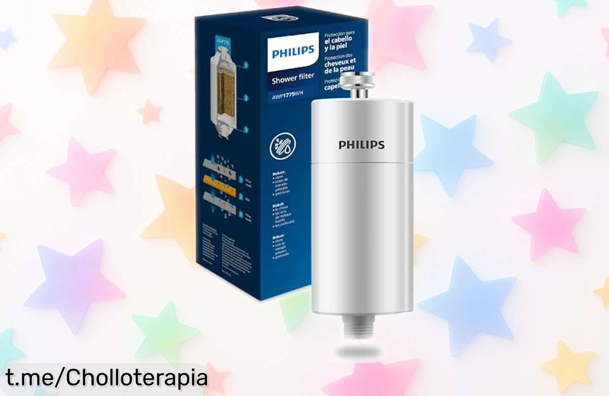Filtro de ducha Philips con cartucho extra a precio de ganga: agua limpia sin cloro que cuidará tu piel y pelo, ¡aprovéchalo antes de que se acabe!