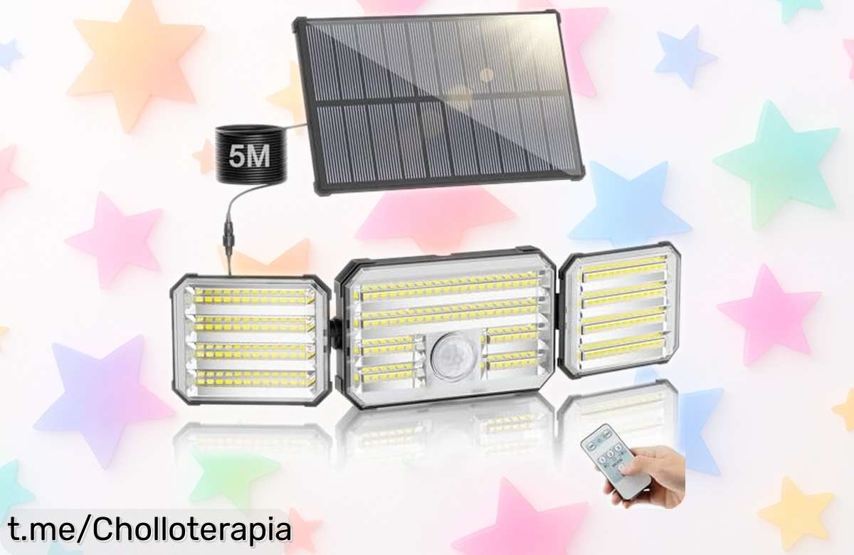 Foco solar LED Giliwosy para jardín con mando a distancia, bajada de precio brutal que volará rápido, ilumina tus noches y transforma tu espacio ya mismo.