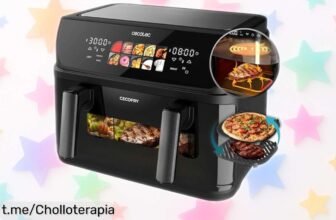 Freidora de aire Cecotec Cecofry&Grill Duoheat 10000 Essential, crujiente y jugosa como nunca. ¡Aprovecha este ofertón antes de que se agote y transforma tus comidas hoy!