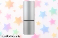 Frigorífico combi Candy CCG1S 518EX, gran capacidad de 252L y luz LED a un precio increíble; ¡no te quedes sin el tuyo antes de que se agote!