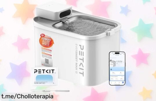 Fuente automática para gatos PETKIT, chollazo de acero inoxidable con mando por app y batería de casi 3 meses. ¡No te quedes sin la mejor forma de cuidar a tu peludo!