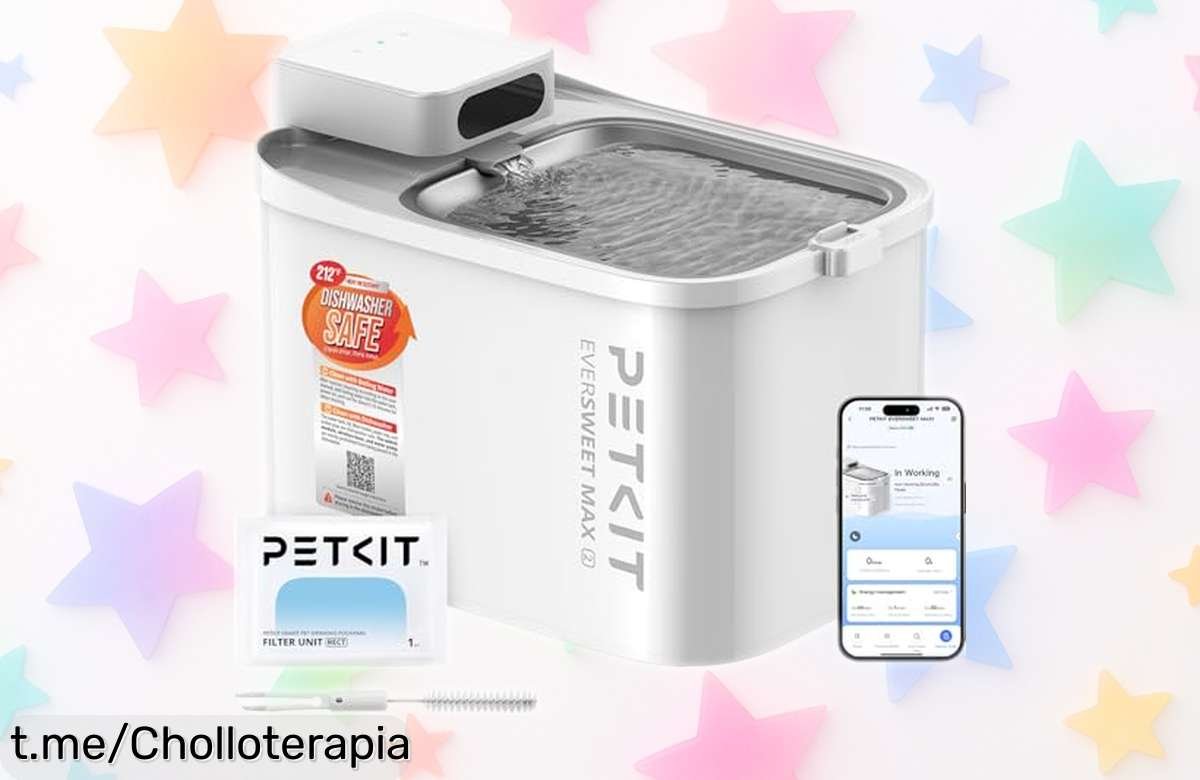 Fuente automática para gatos PETKIT, chollazo de acero inoxidable con mando por app y batería de casi 3 meses. ¡No te quedes sin la mejor forma de cuidar a tu peludo!