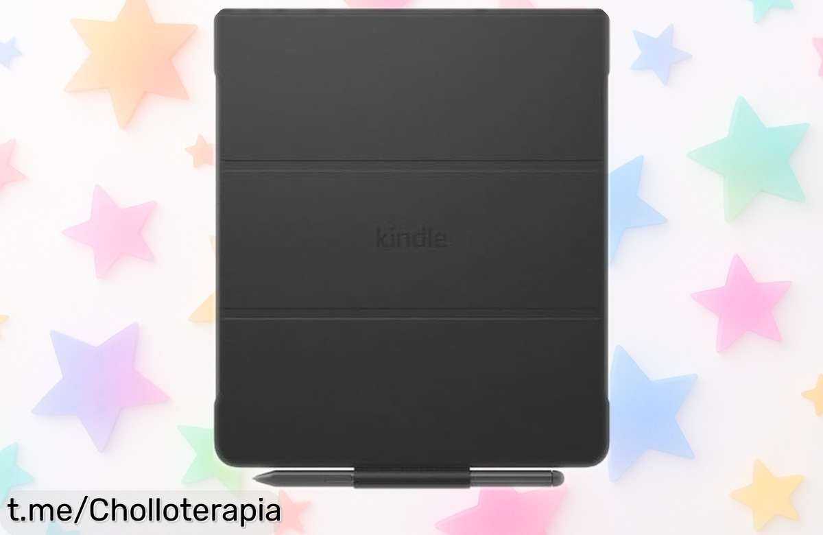 Funda protectora para Kindle Scribe con tapa magnética y espacio para lápiz digital, oferta brutal que no querrás dejar pasar; protege tu tabletillo mientras disfrutas leyendo sin manos.