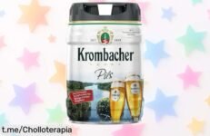 Fût de cerveza Krombacher de 5 litros a precio loco, ¡disfruta la frescura en casa y vive momentos inolvidables con cada sorbo!