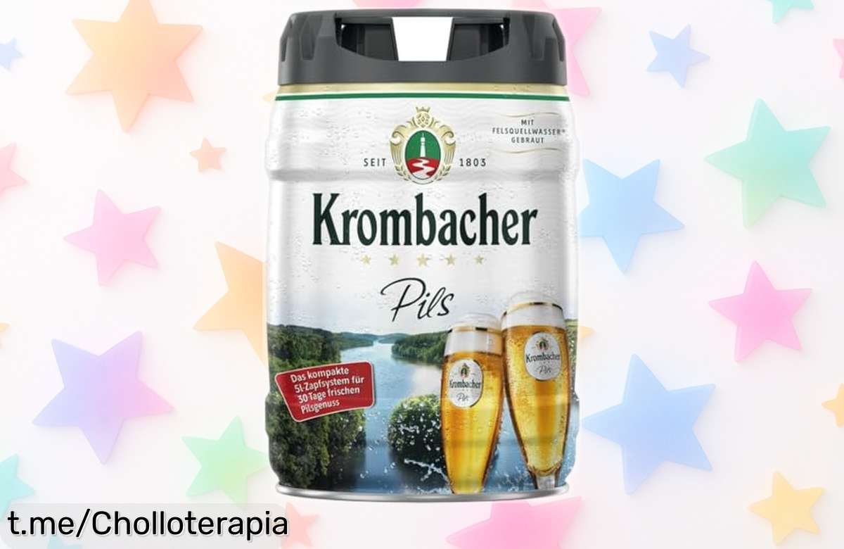 Fût de cerveza Krombacher de 5 litros a precio loco, ¡disfruta la frescura en casa y vive momentos inolvidables con cada sorbo!