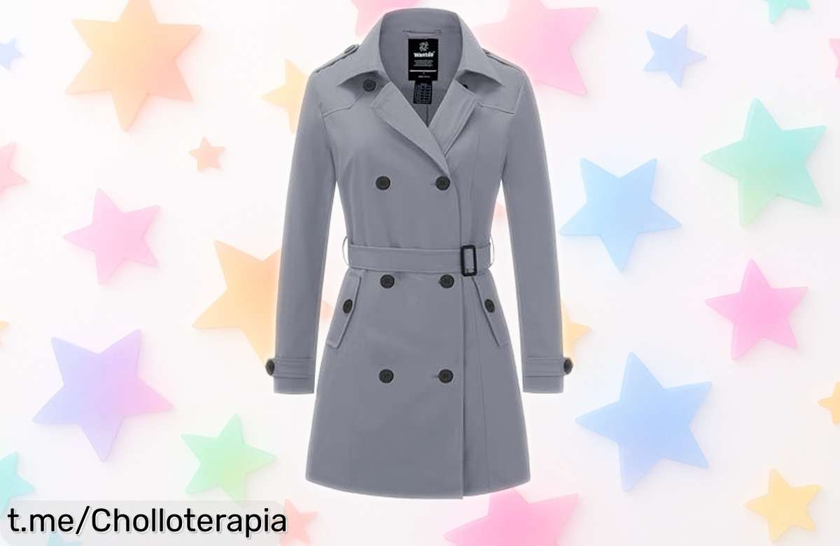 Gabardina trench Wantdo para mujer, impermeable y con cinturón, ¡ofertón a precio loco que no podrás dejar escapar! Dura un montón y está volando del stock.
