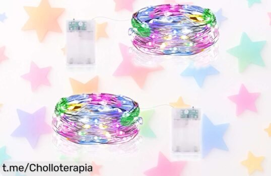 Guirnalda de luces LED flexibles, 2 metros y temporizador: ¡ofertón en pack de 2! Decora a tu manera sin líos y aprovecha este precio que parece un regalo. Dale magia a tus momentos ahora mismo.