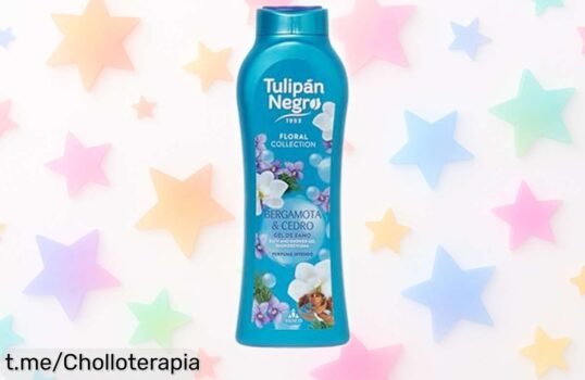 Impactante gel de ducha Tulipán Negro con aroma a bergamota y cedro, ¡chollazo en precio que no podrás dejar pasar! Tu piel te lo agradecerá, hazlo tuyo antes de que se agote.