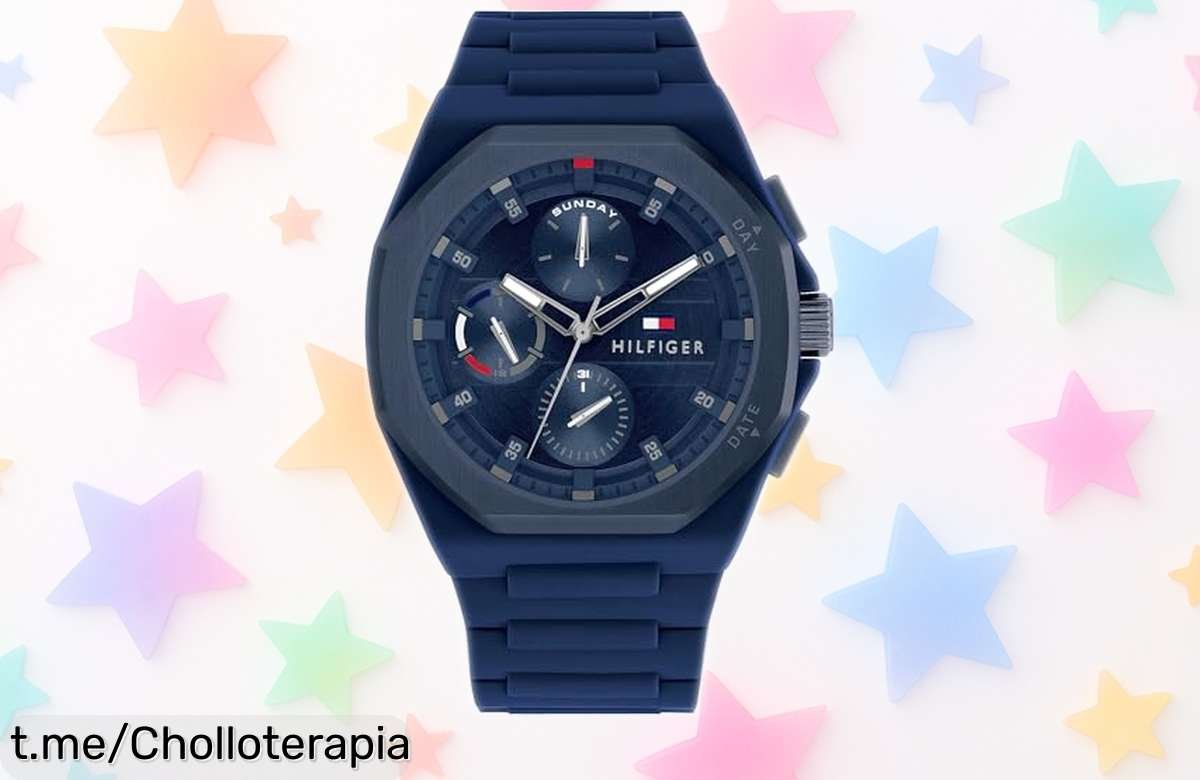 Impecable reloj Tommy Hilfiger 1792122 con esfera azul y correa de silicona, caído de precio ¡No te quedes sin llevar el estilo a otro nivel justo hoy!