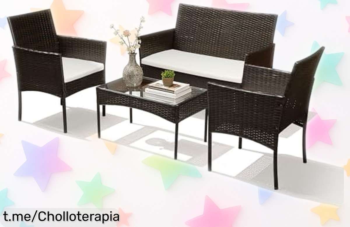 Impresionante conjunto de muebles de jardín Yakimz 7 piezas con mesa y cojines por un precio loco; aprovecha esta ocasión única antes que se agoten.