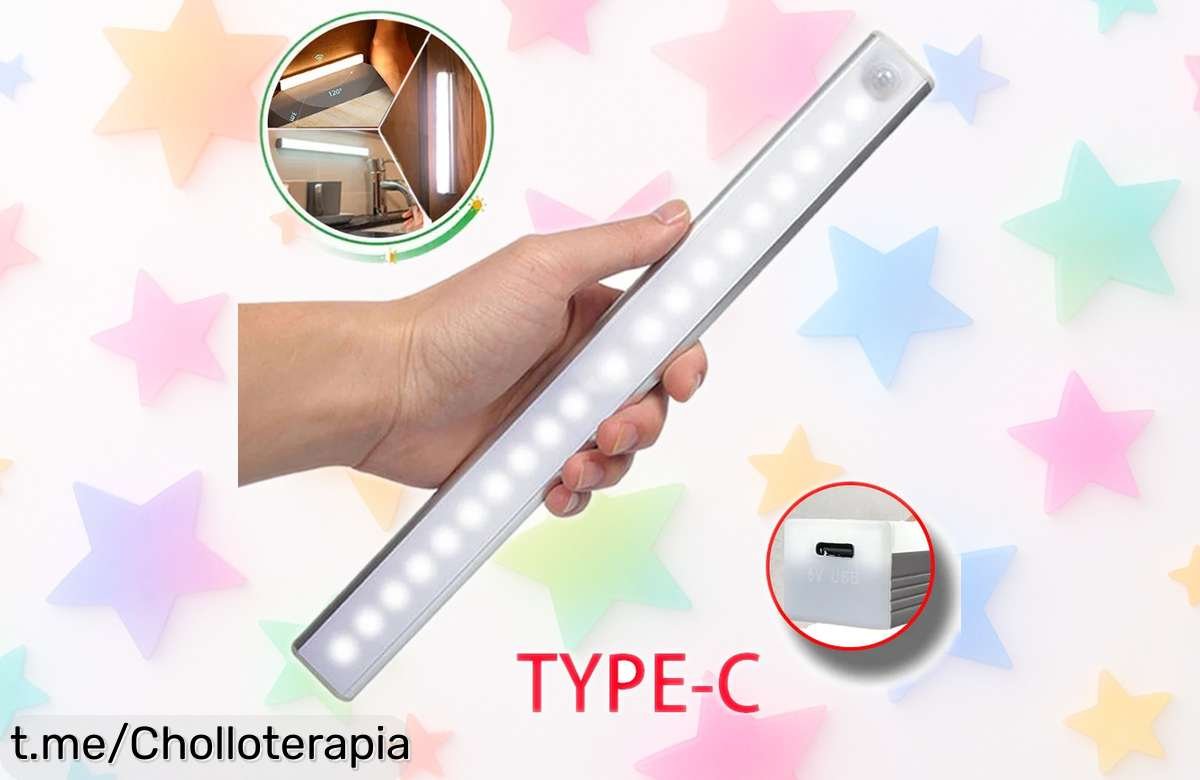 Impresionante luz LED recargable con sensor de movimiento para tu armario o escalera, una oferta que se va volando, no te quedes sin la tuya ¡actúa ya!