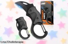 Impresionante navaja multiusos ZOOI con mosquetón, súper resistente y ligera a un precio de escándalo; ¡no dejes pasar esta oportunidad para sorprender al aventurero que llevas dentro!