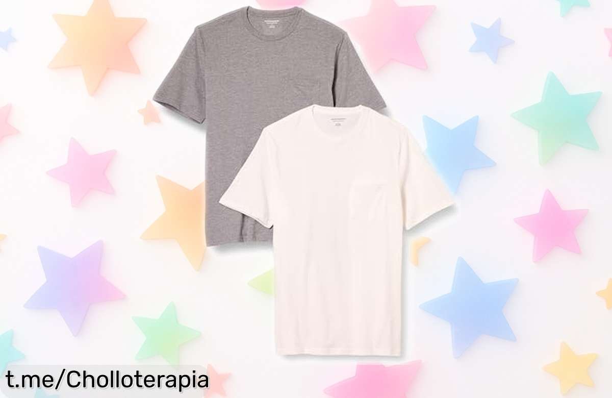 Impresionante pack de 2 camisetas básicas Amazon Essentials para hombre, calidad top a un precio de escándalo. ¡Renueva tu armario sin pensarlo dos veces!