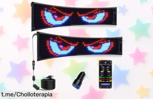 Impresionante pantalla LED de ojos de diablo en pack de 2 con control Bluetooth, ¡súper oferta que hará brillar tu coche y deslumbrar a todos!