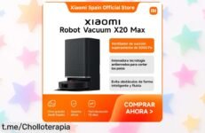 Impresionante robot aspirador Xiaomi X20 Max con superpotencia de 8000 Pa, precio de risa y pelo sin enredos. ¡Hazte con él ya y disfruta de un hogar impecable!