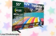 Impresionante tele de 55 Toshiba UltraHD 4K con sonido Dolby en un precio de ganga que te hará disfrutar del cine como nunca, ¡aprovéchalo ya!