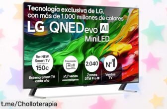 Impresionante televisor 65” 4K MiniLED LG QNED85A6C, rebajado a un precio increíble que se vuela, ¡no te quedes sin disfrutar de la mejor imagen para tus juegos y series!