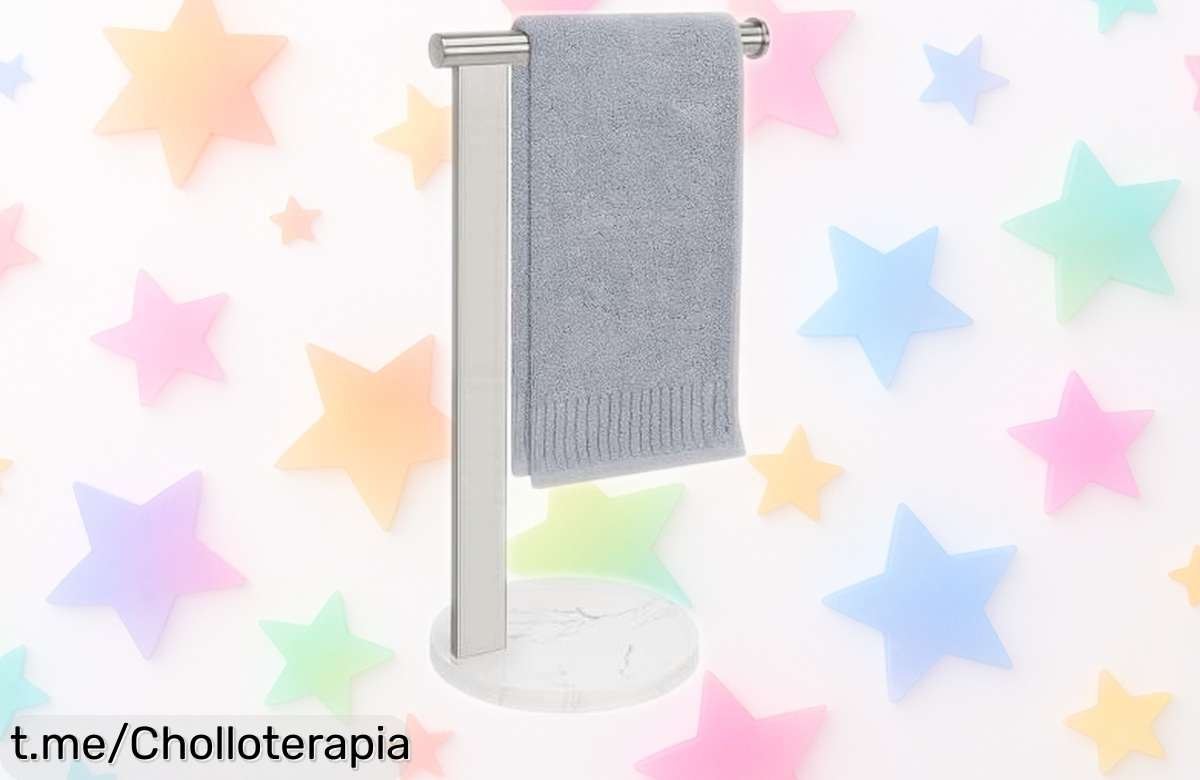 Impresionante toallero de pie Siyzda en L, rebajado para que siempre tengas tus toallas ordenadas y al alcance; ¡no te pierdas este chollo espectacular!