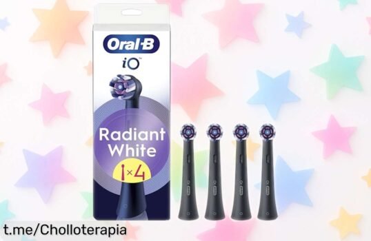 Impresionantes cabezales de recambio OralB iO en pack de 4 para blanquear tus dientes a un precio increíble que te hará sonreír cada día. ¡No te lo pierdas!
