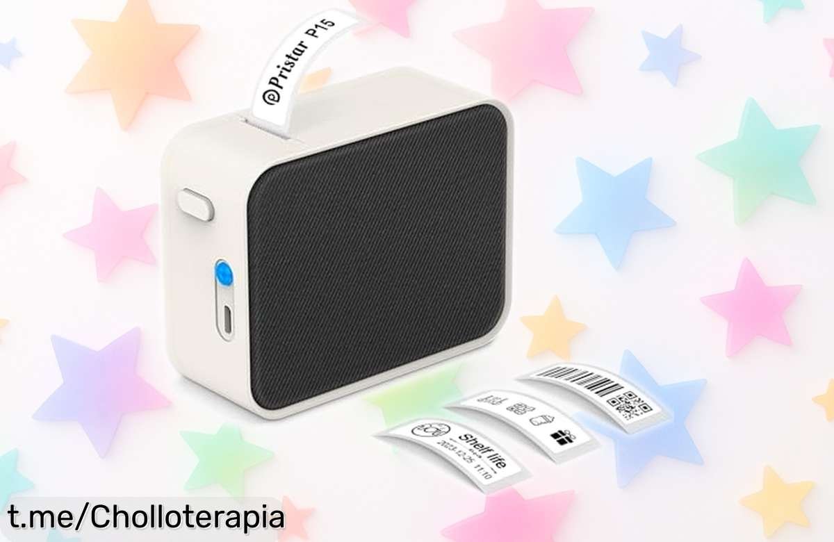 Impresora de etiquetas portátil Pristar P15 Mini, un ofertón que te ayuda a organizarte sin líos y con conexión bluetooth. ¡No te quedes sin ella!