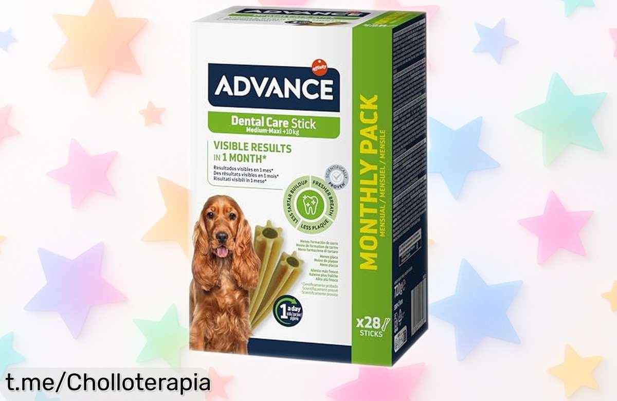 Impulsa la salud dental de tu perro con los palitos Advance Snacks, ¡ofertón limitado que no puedes dejar pasar! Su sonrisa y aliento te lo agradecerán.