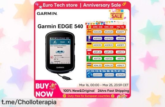 Increíble GPS para ciclistas Garmin EDGE 540 con mapas a color y entrenamiento adaptado, ahora a precio de risa. ¡No te quedes sin el tuyo y mejora tus rutas ya!