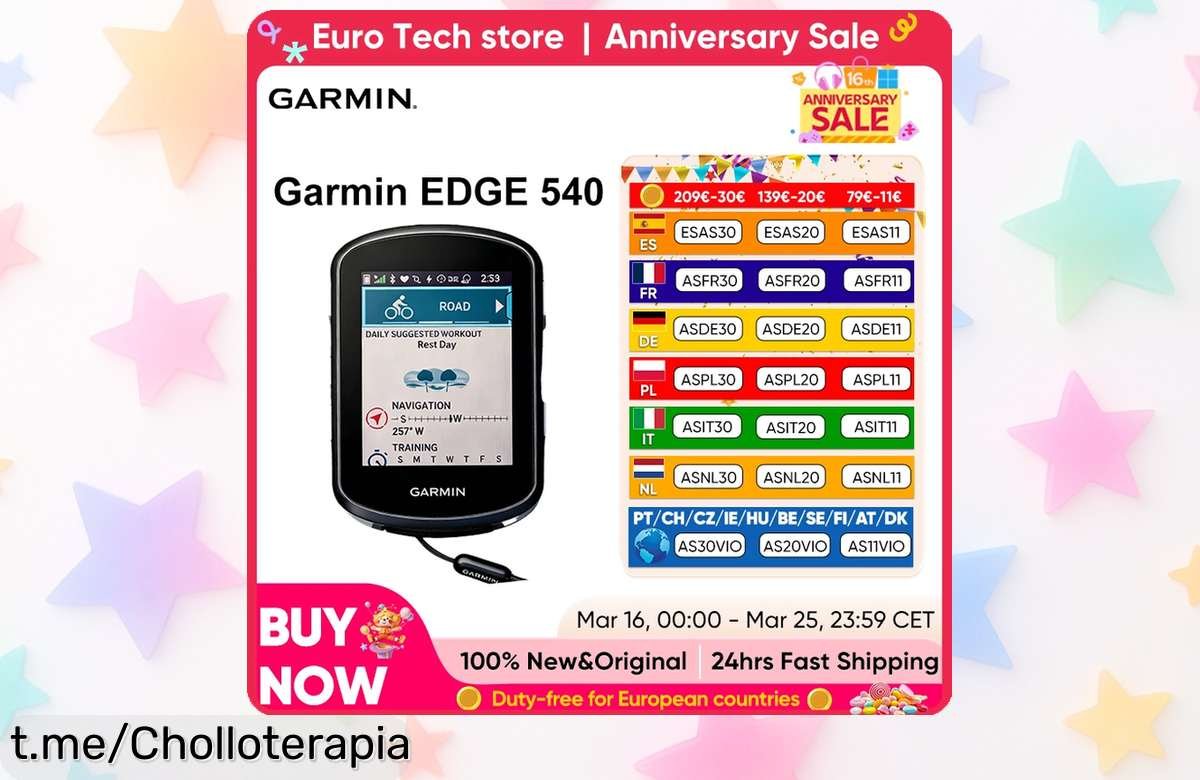Increíble GPS para ciclistas Garmin EDGE 540 con mapas a color y entrenamiento adaptado, ahora a precio de risa. ¡No te quedes sin el tuyo y mejora tus rutas ya!