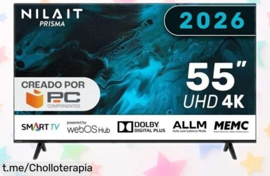 Increíble Smart TV 55 LED UHD 4K Nilait Prisma: calidad de imagen impresionante, rebajado a un precio loco. ¡No te pierdas esta joya para disfrutar al máximo en tu salón!