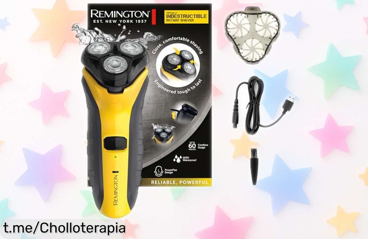 Increíble afeitadora rotativa Remington PR1855 con cabezal flexible y súper resistente, ¡a precio de ganga! No te la pierdas, quedan pocas unidades.