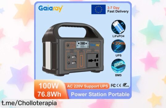 Increíble batería portátil Gaiaray 100W, ¡con un descuentazo que vuela! No te quedes sin la energía que necesitas para tus aventuras o emergencias.