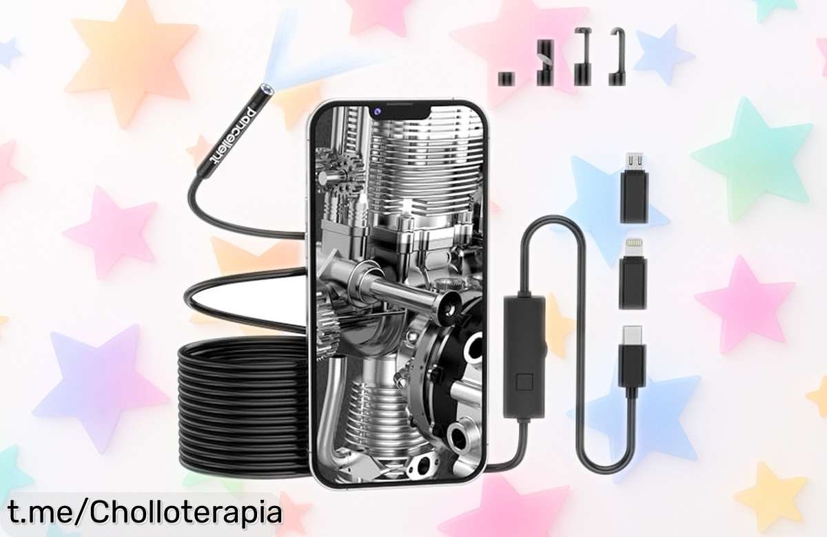 Increíble boroscopio de inspección tipo serpiente con cámara 1920P y 6 LEDs a un precio loca que se está volando, ¡aprovéchalo antes de que sea tarde!