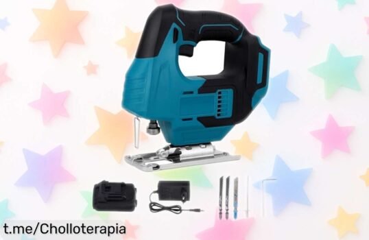 Increíble caladora inalámbrica WODHMIEY 20V con batería y luz LED, ¡bajada de precio que está regalado! No dejes pasar esta oportunidad única para hacer cortes perfectos.