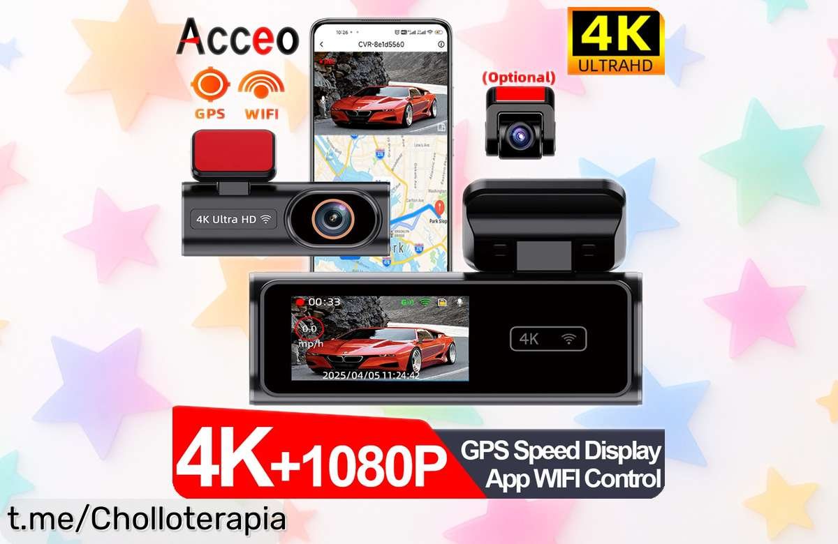 Increíble cámara de salpicadero Ultra HD 4K con grabación en bucle y WiFi, rebajado a precio loco: ¡captura tus aventuras al volante antes que se agote!