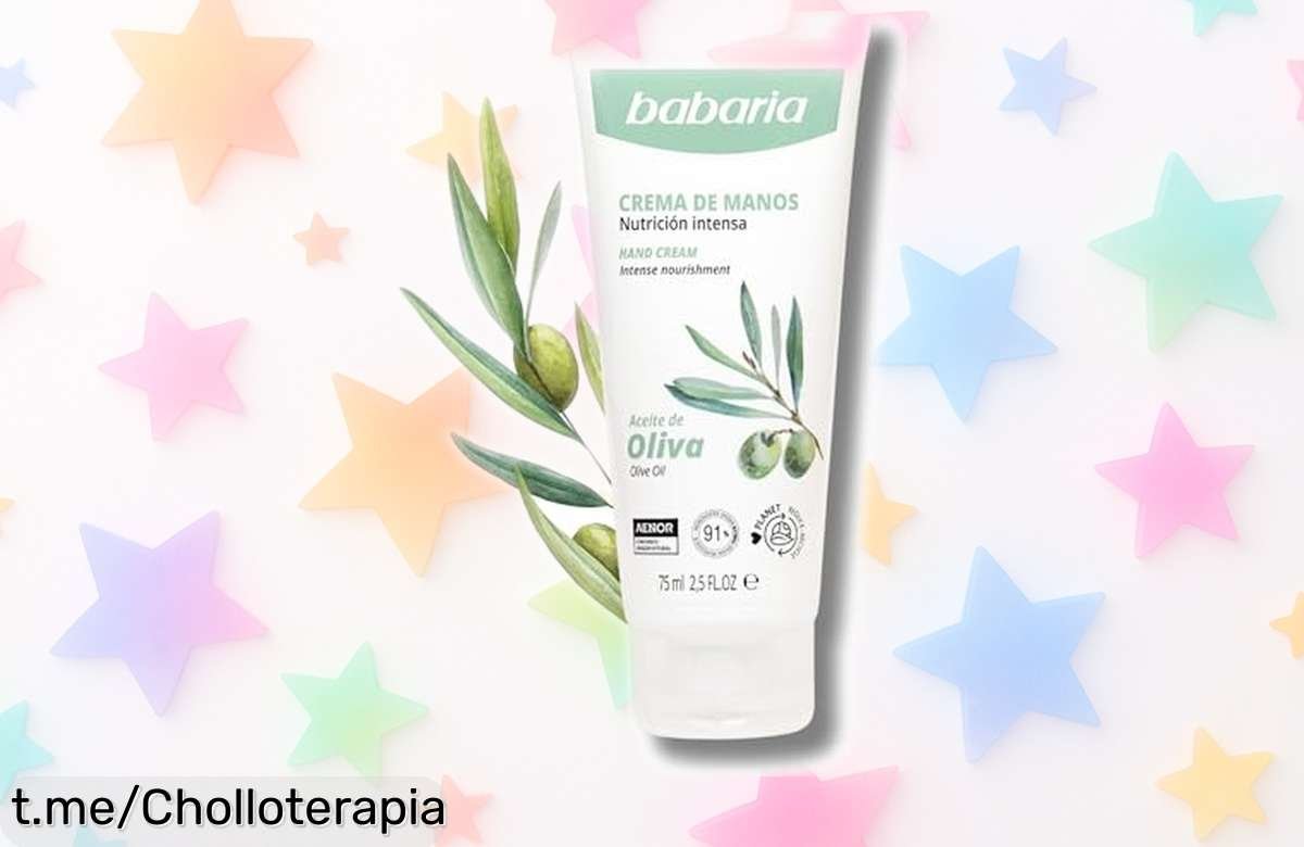 Increíble crema para manos Babaria con aceite de oliva a precio espectacular: ¡hidratación instantánea sin pegajosidad! Revitaliza tus manos antes que se agoten las existencias.